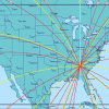 Linhas Local Space aplicado sobre o mapa dos Estados Unidos