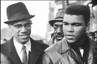 Malcolm X e o então Cassius X em visita à ONU