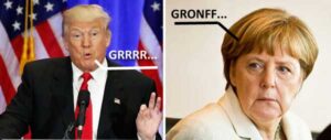 Trumo e Angela Merkel