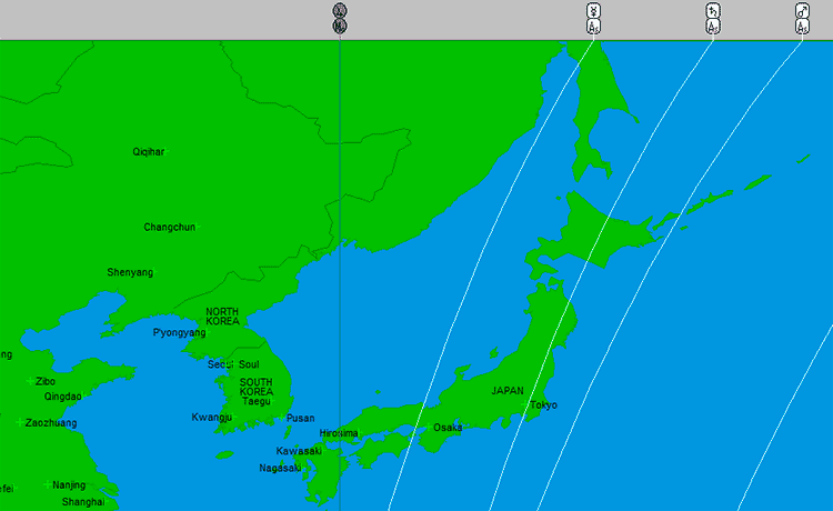 Linhas geodésicas do mapa da fundação do Clube de Regatas do Flamengo sobre o Japão, onde foi campeão mundial em 1981.