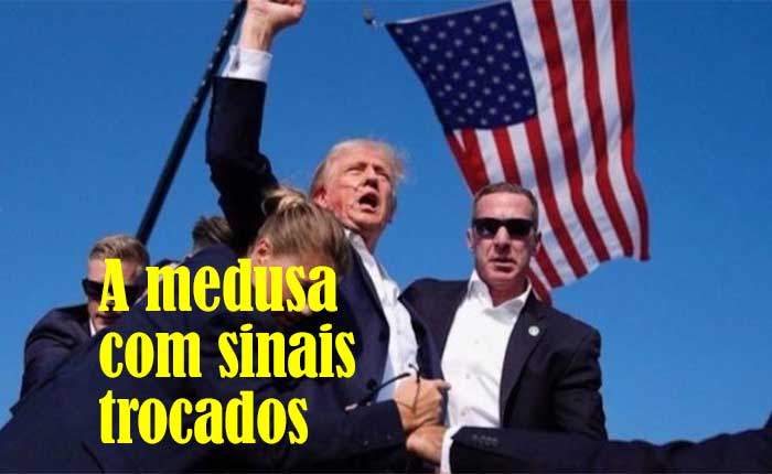 Medusa, Trump, Biden e Kamala Harris